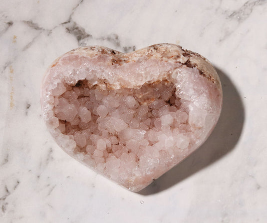 Agate Moon and Pink Amethyst Heart 21