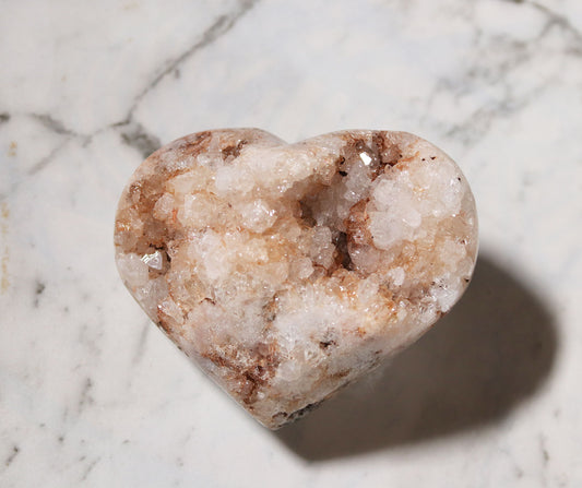 Agate Moon and Pink Amethyst Heart 22