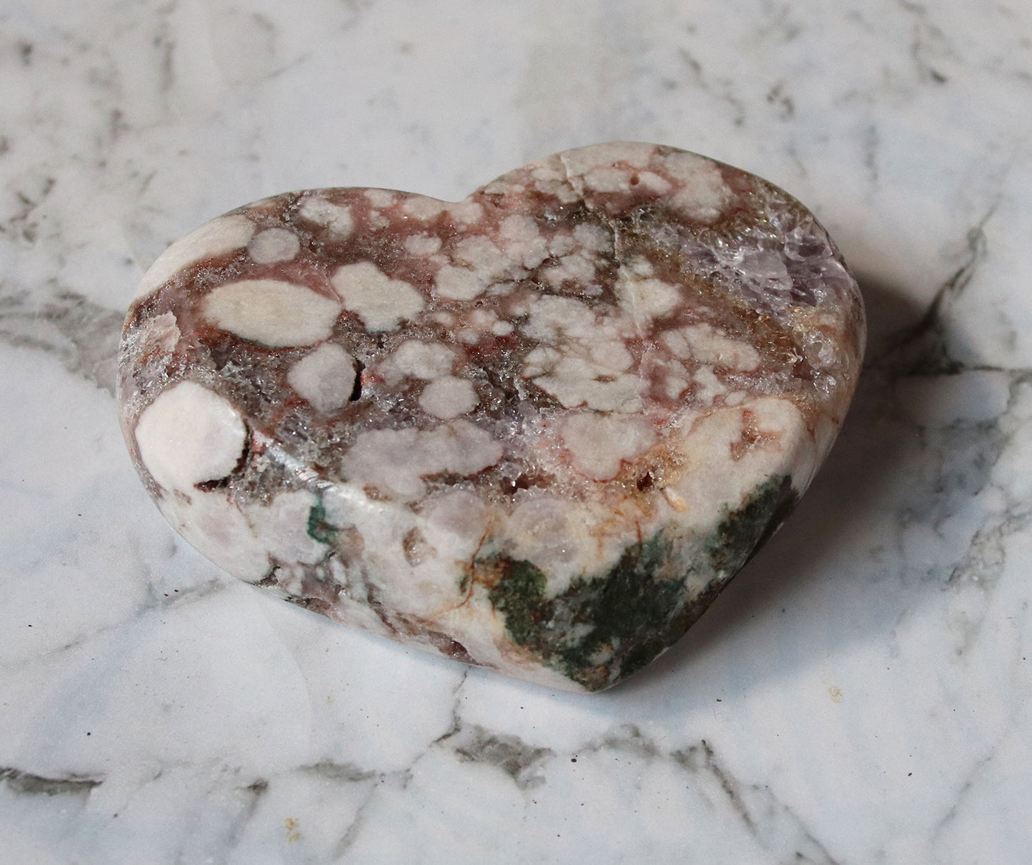 Druzy Pink Amethyst Heart 36