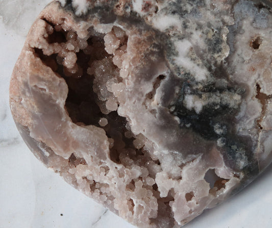 Druzy Pink Amethyst Heart 40