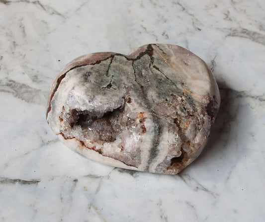 Druzy Pink Amethyst Heart 44