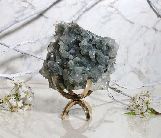 Blue Chalcedony and Apophyllite BA01