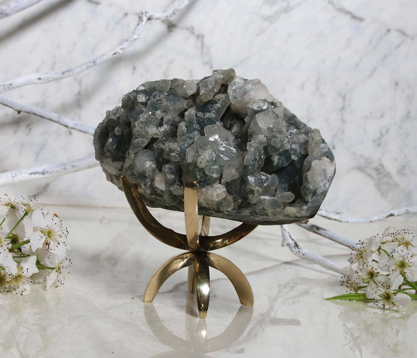 Blue Chalcedony and Apophyllite BA02