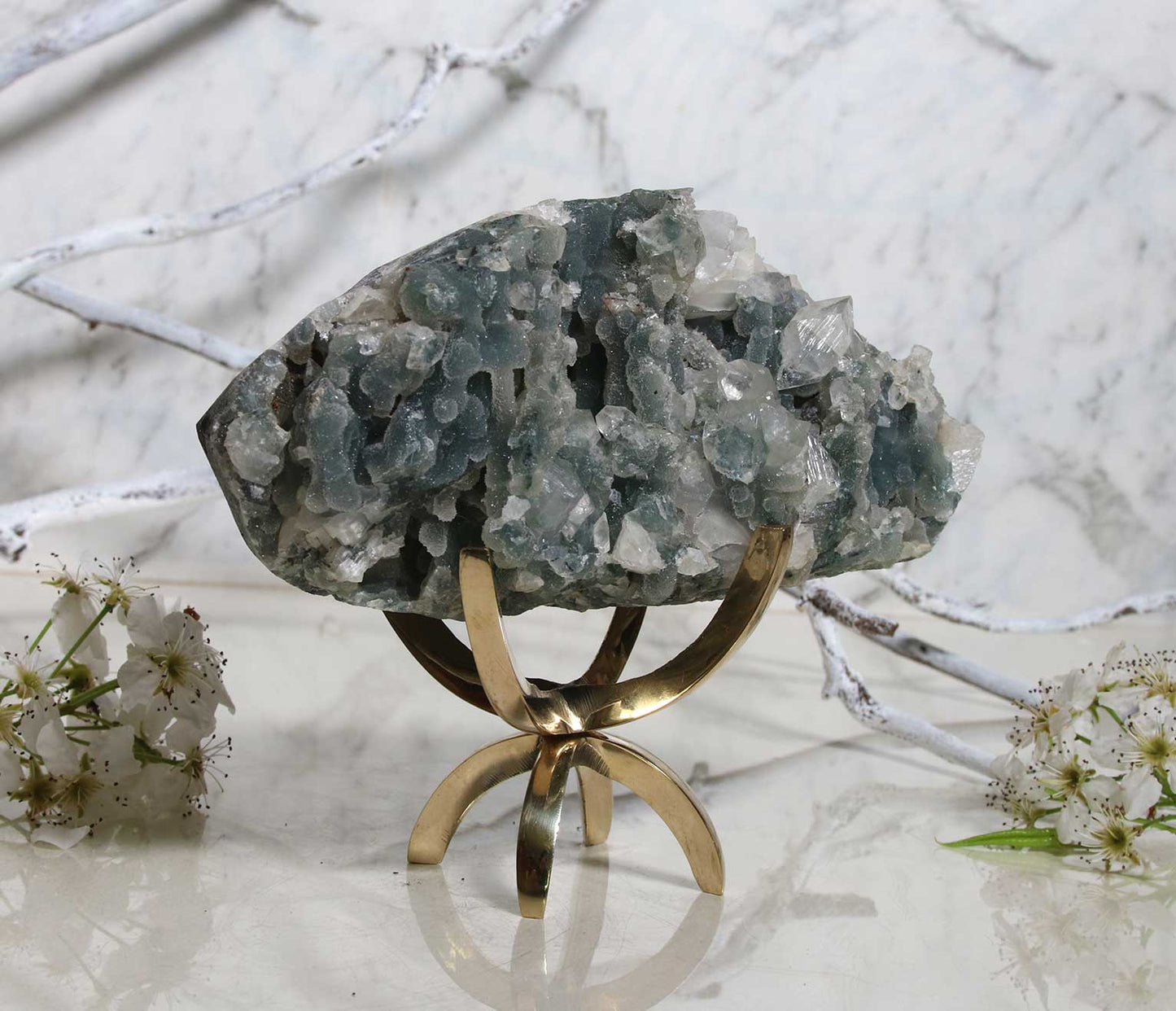 Blue Chalcedony and Apophyllite BA02
