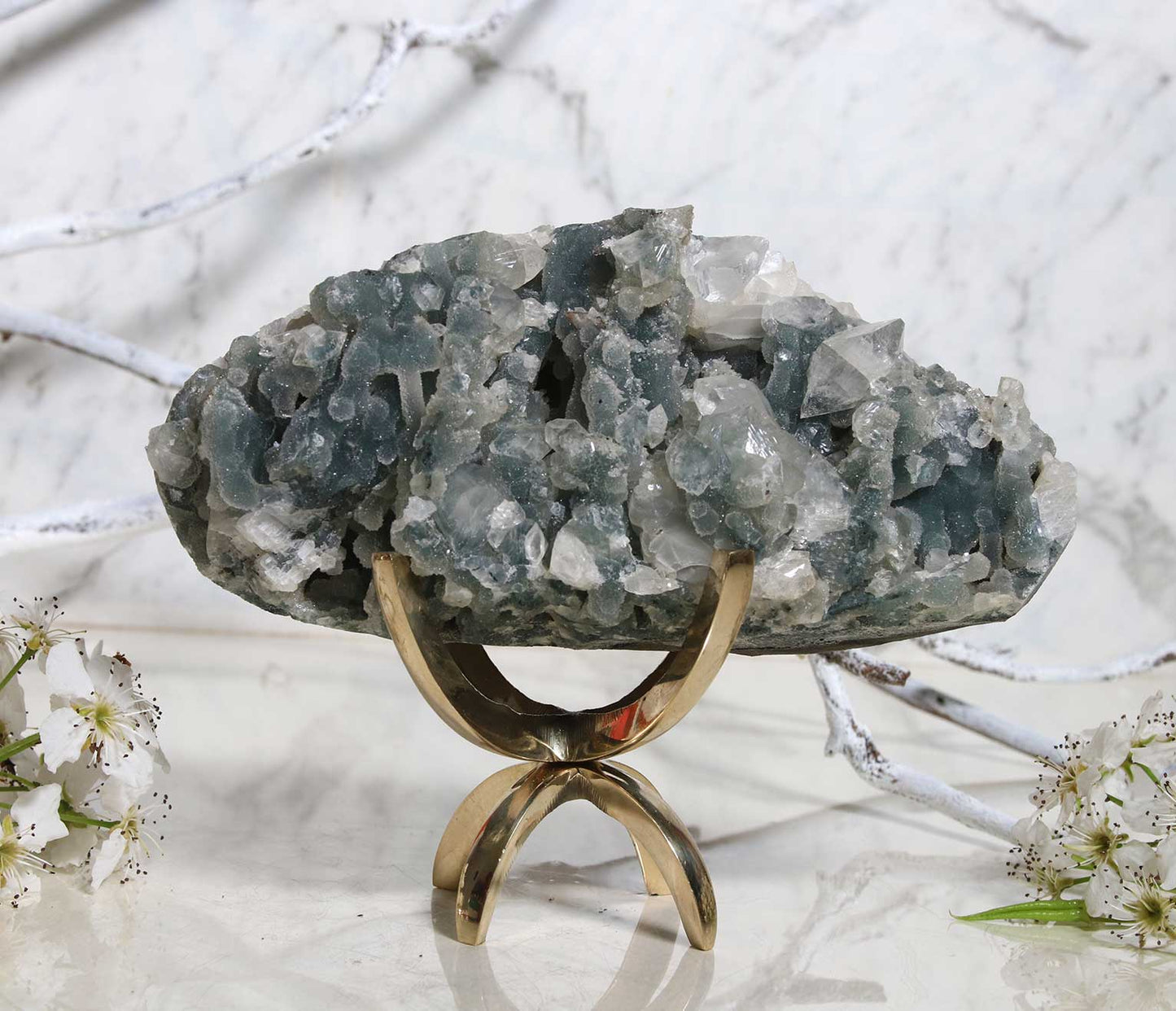 Blue Chalcedony and Apophyllite BA02
