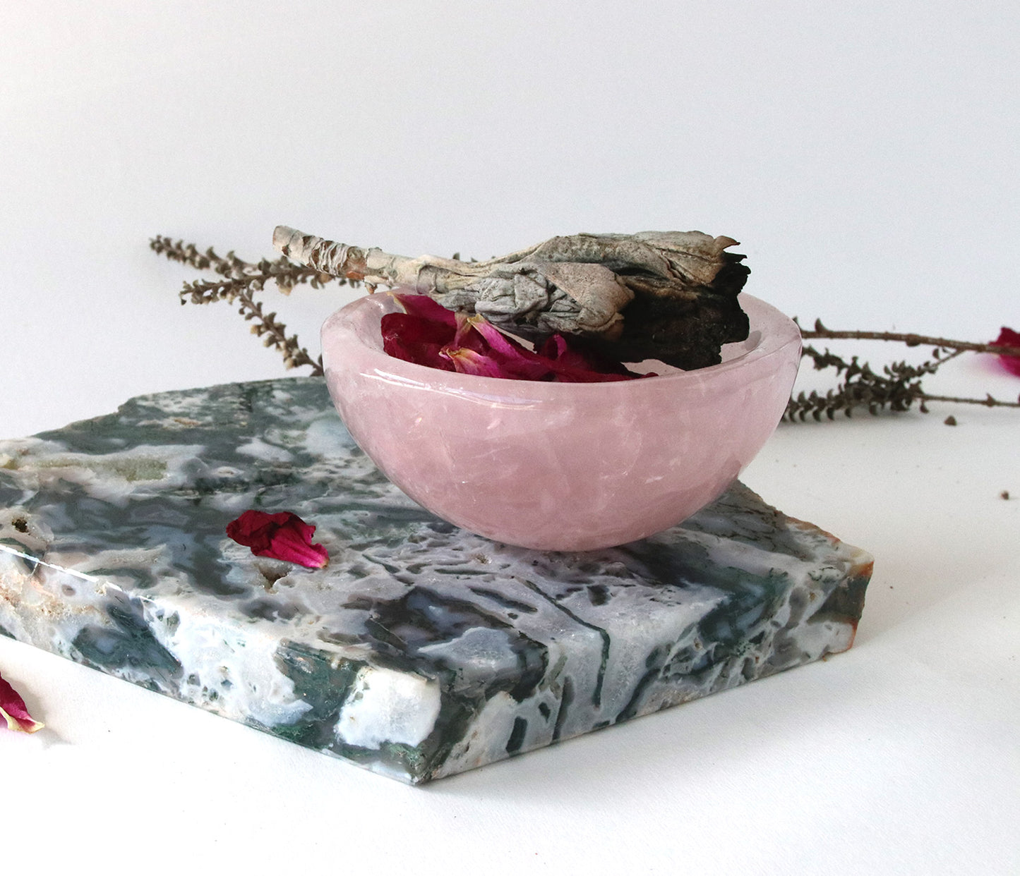 Rose quartz bowls