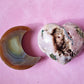 Agate Moon and Pink Amethyst Heart 32