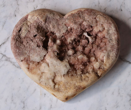 Pink Amethyst Heart 34 (statement piece)