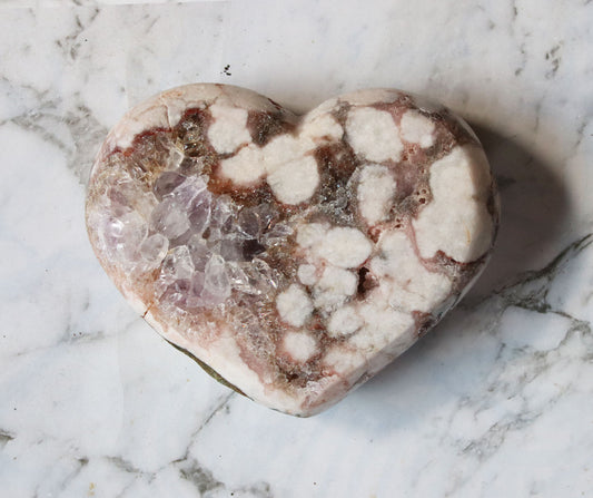 Druzy Pink Amethyst Heart 36