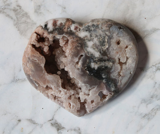 Druzy Pink Amethyst Heart 40