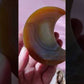 Agate Moon and Pink Amethyst Heart 32