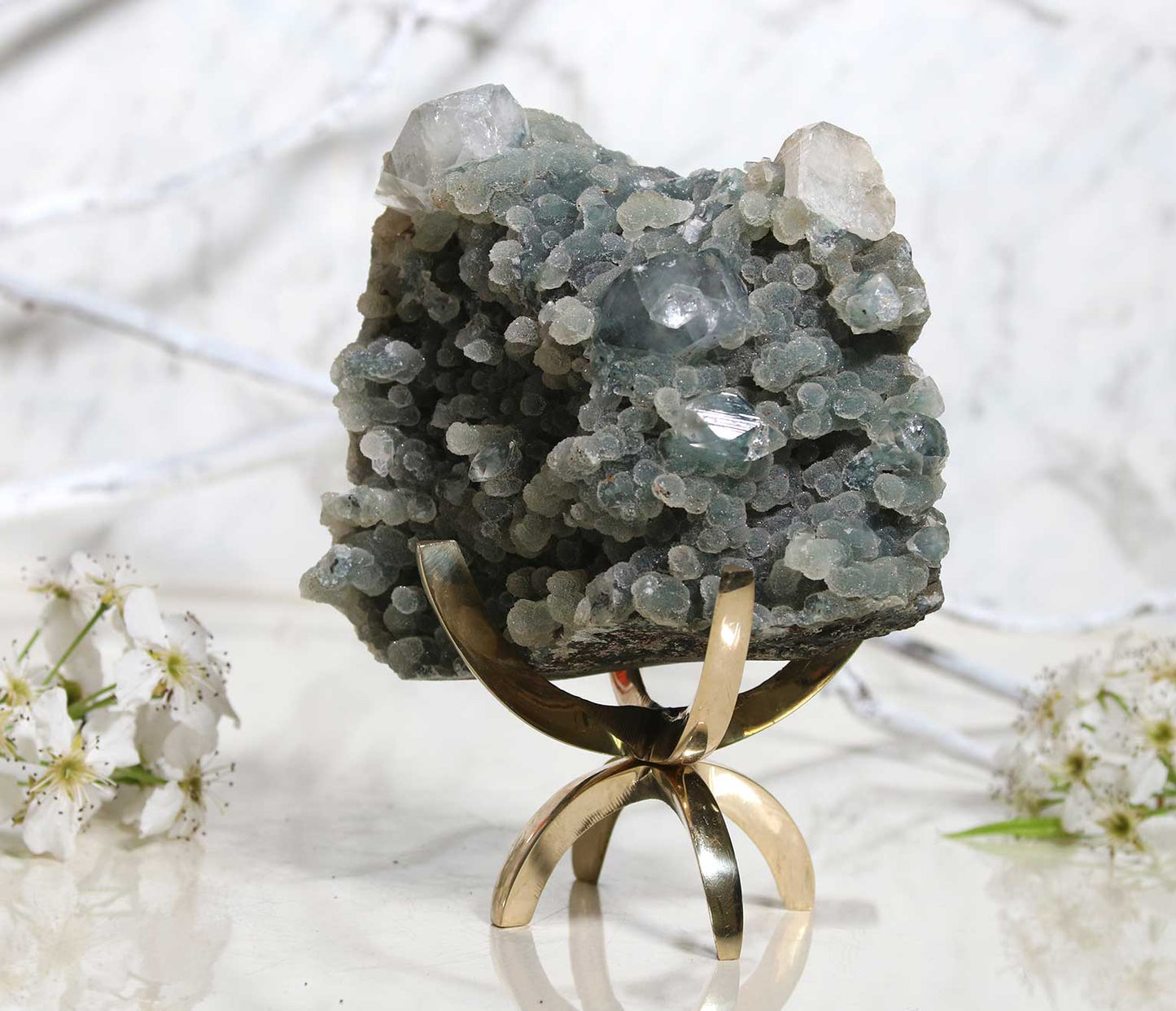 Blue Chalcedony and Apophyllite BA05