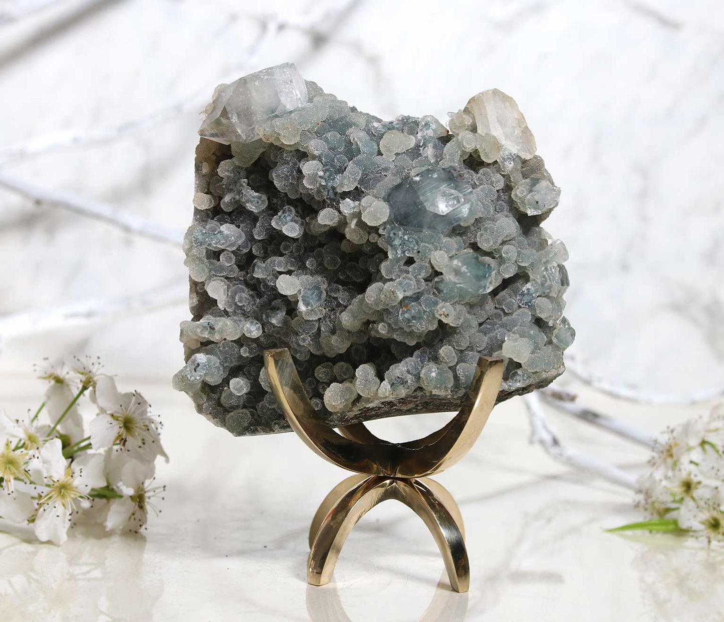 Blue Chalcedony and Apophyllite BA05
