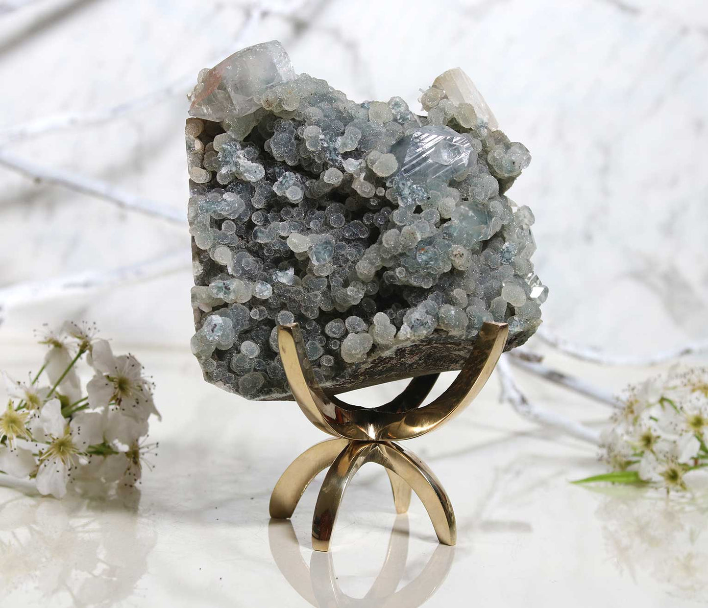 Blue Chalcedony and Apophyllite BA05