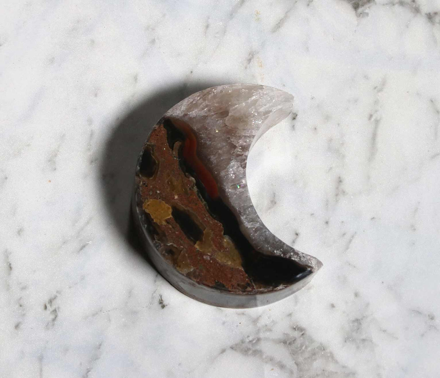 Agate Moon and Pink Amethyst Heart 03