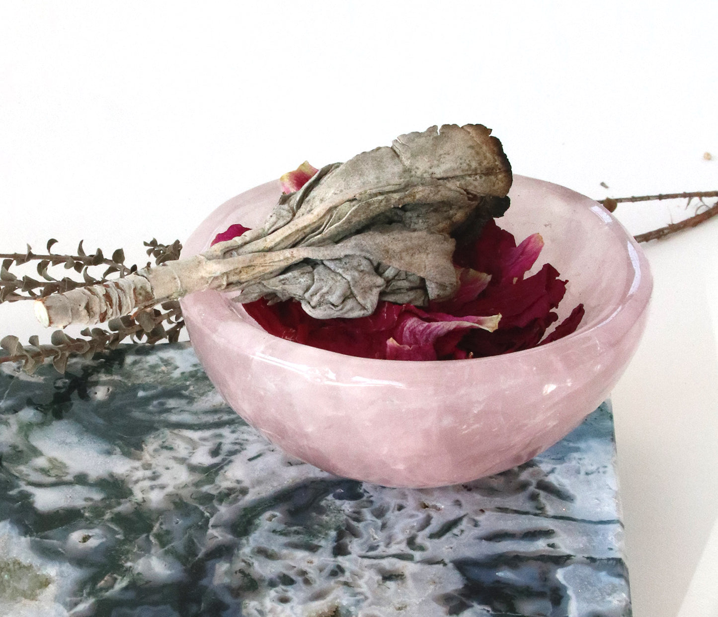 Rose quartz bowls